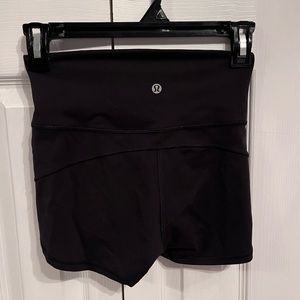 Size 4 High Rise 4” Black Lululemon Shorts
